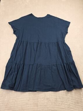 Old Navy Dress Womens 3X Blue Tiered Shirt Dress